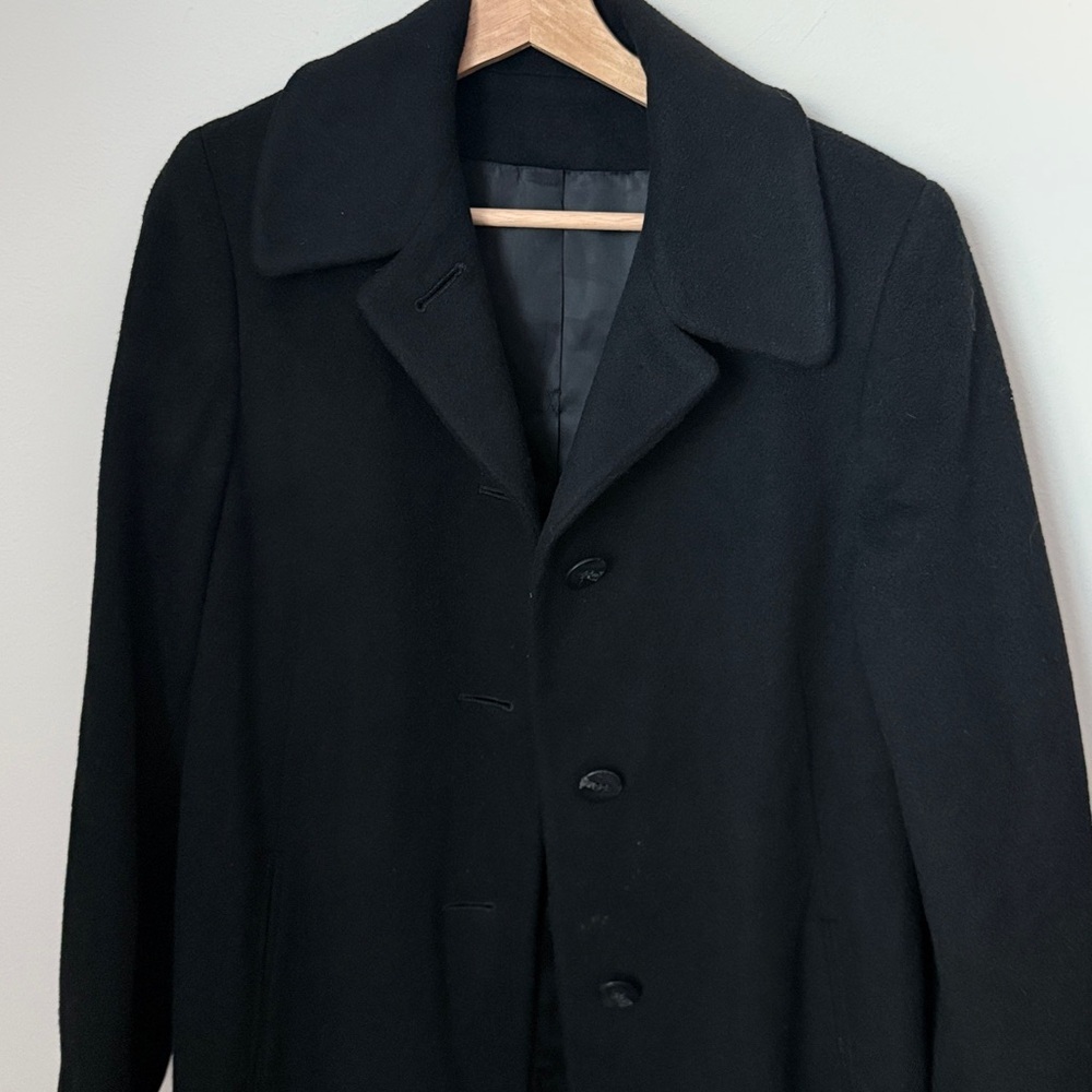 Vintage Saks Fifth Avenue Regency Pure Cashmere Elegant Black Long Coat Size 4 - Picture 4 of 14
